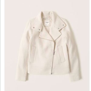 Wool blend moto jacket